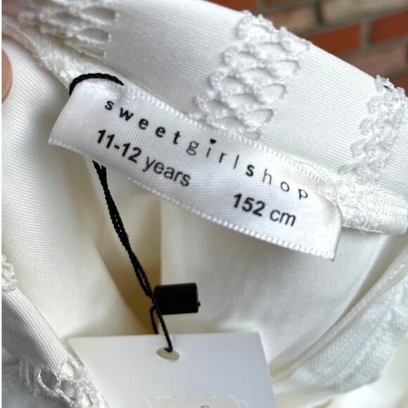 NWT, Sweet Girl Shop, Size 11/12, Off White Skirt w/Sheer Stripes, Scuba, Full - Picture 4 of 5